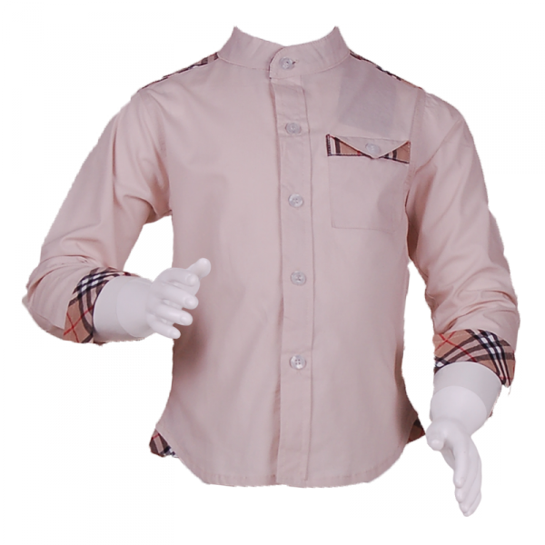 

Рубашка с вставками в клетку 4 года (104 см) B 30050-beige бежевый цвет