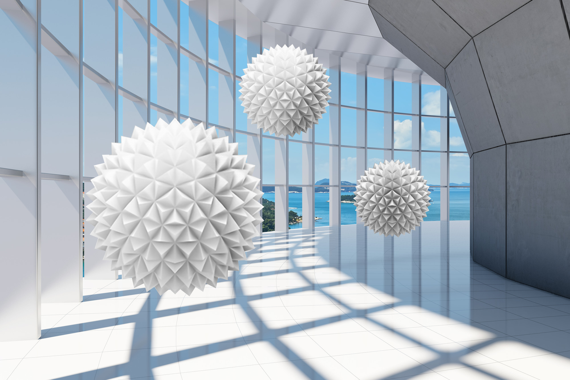 

Фотообои 3D 'Сферы в тоннеле' (4948) , Холст