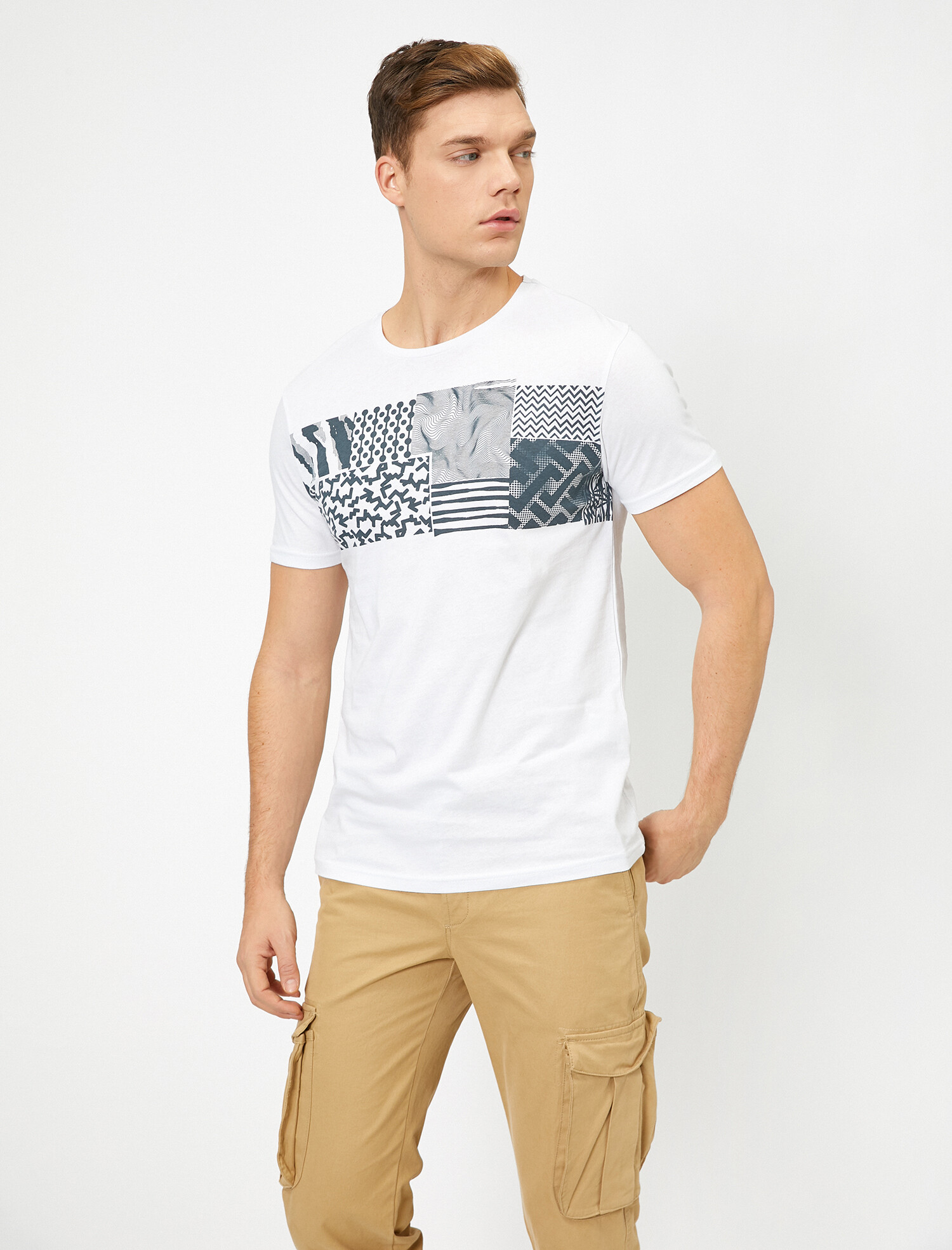 

Футболка Koton 0YAM14778OK-05U S White Design