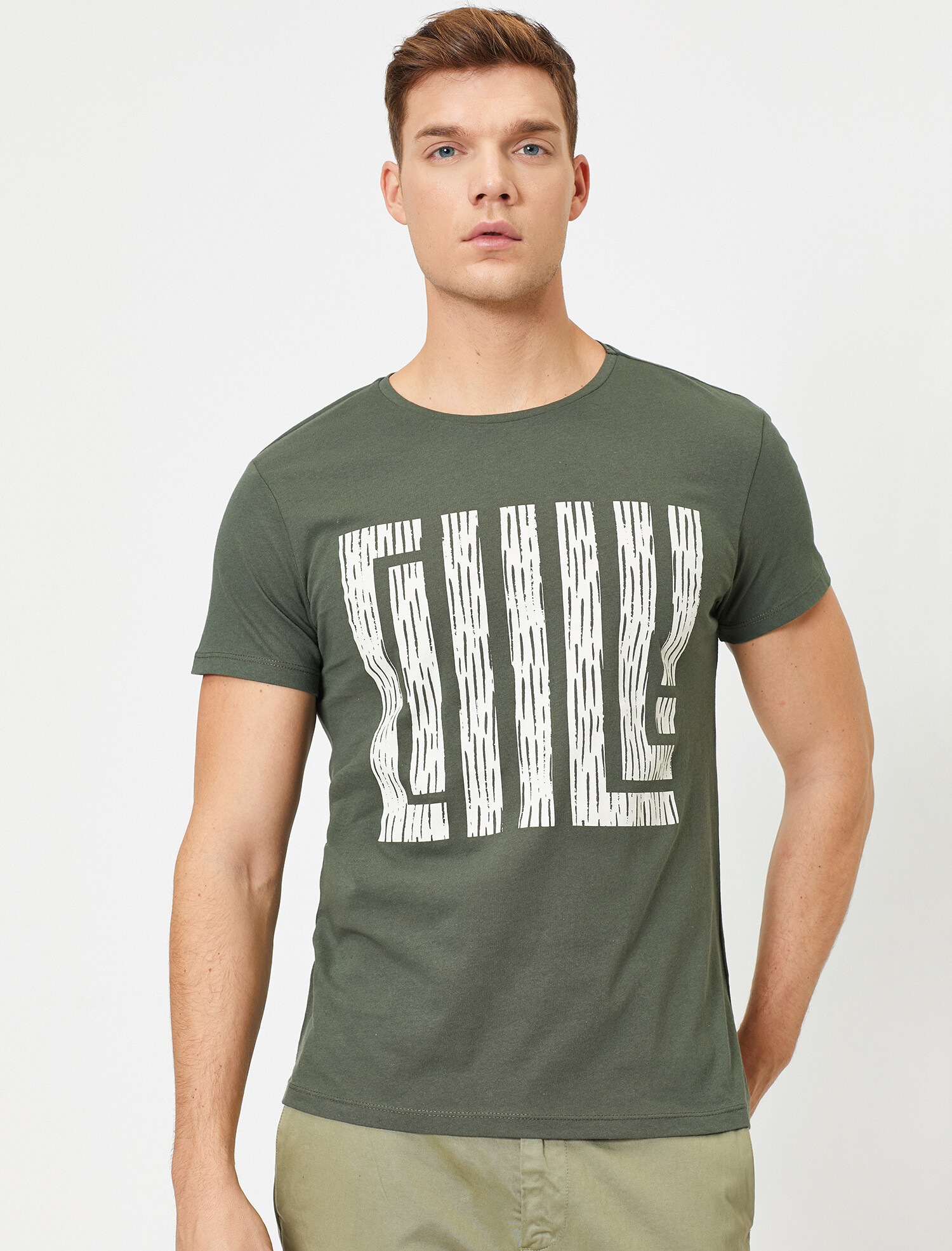 

Футболка Koton 0YAM14622OK-801 S Khaki