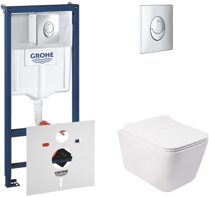 

Инсталляция GROHE Rapid SL 38721001 + унитаз QTAP Crow QT05335170W с сиденьем Soft Close дюропласт