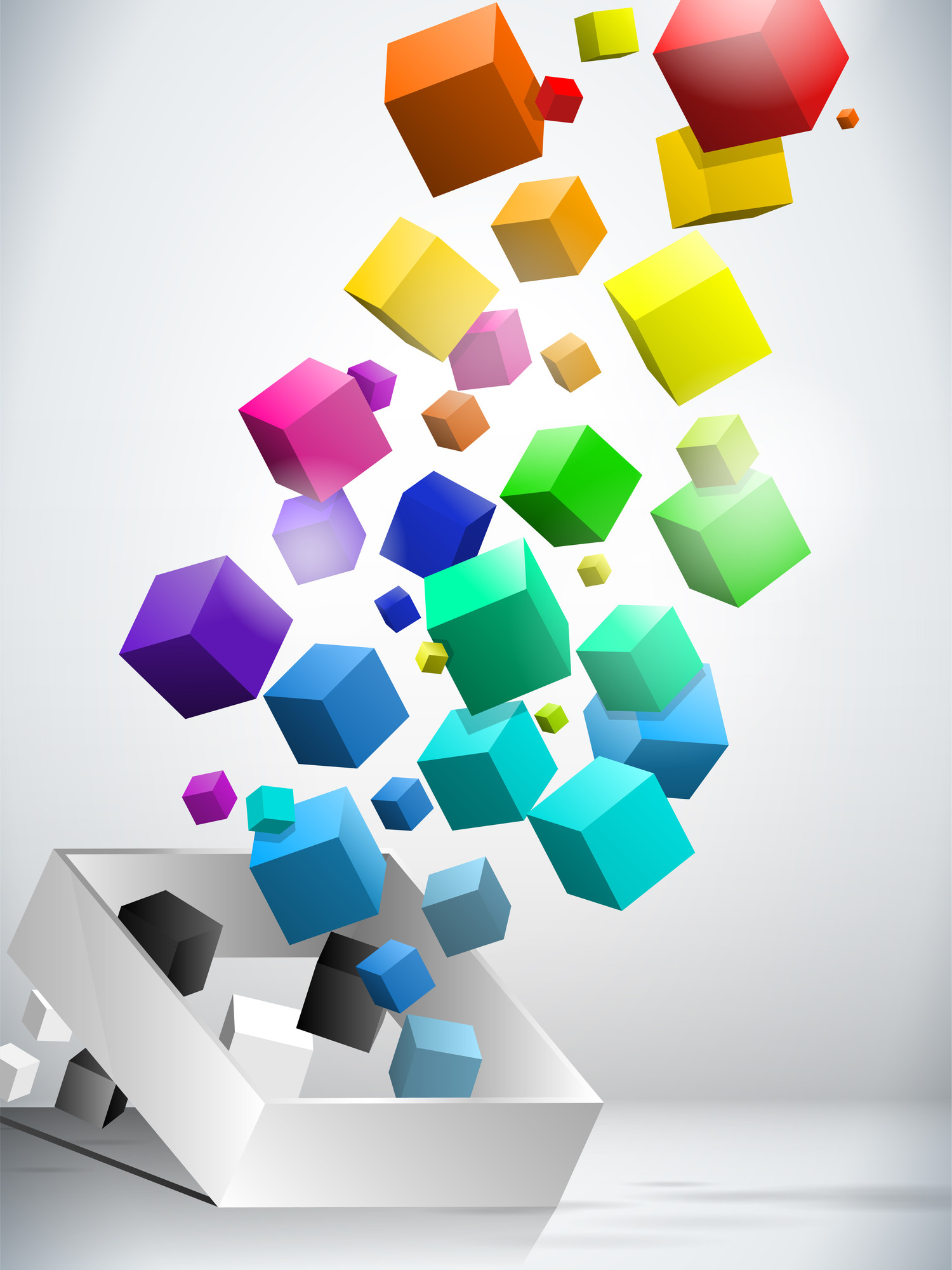 

Фотообои 3D 'Разноцветные кубики' (4977) , Классик