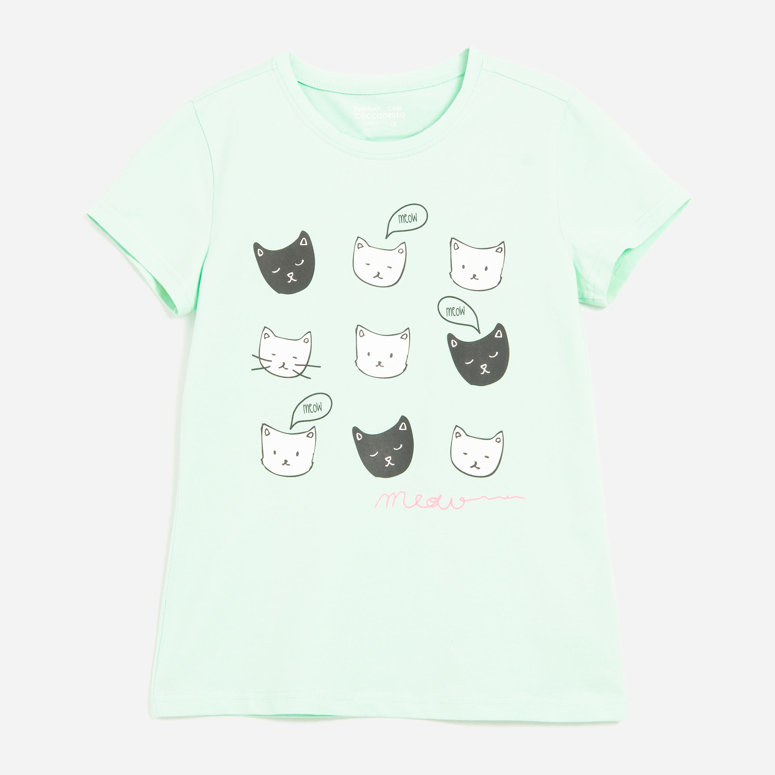 

Футболка Coccodrillo Everyday Kitten WC1143203EKI-013 116 см Голубая