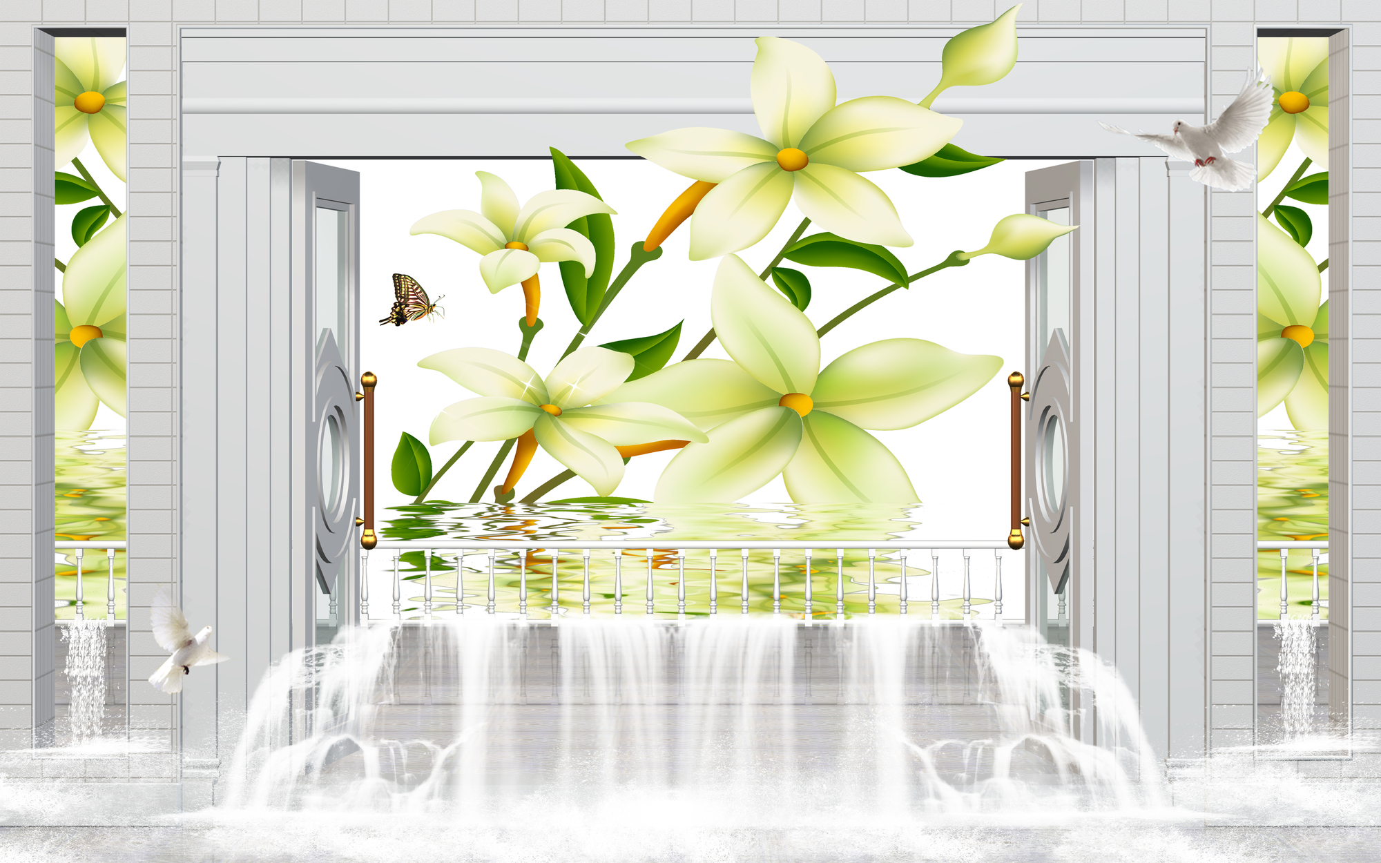 

Фотообои 3D '3D лилии' (3887) , Фреска