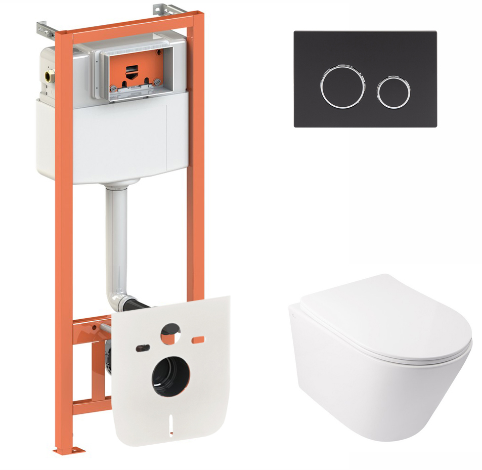 

Инсталляция QTAP Nest QT0133M425 с панелью смыва QT0111M11V1146MB + унитаз Swan QT16335178W с сиденьем Soft Close дюропласт