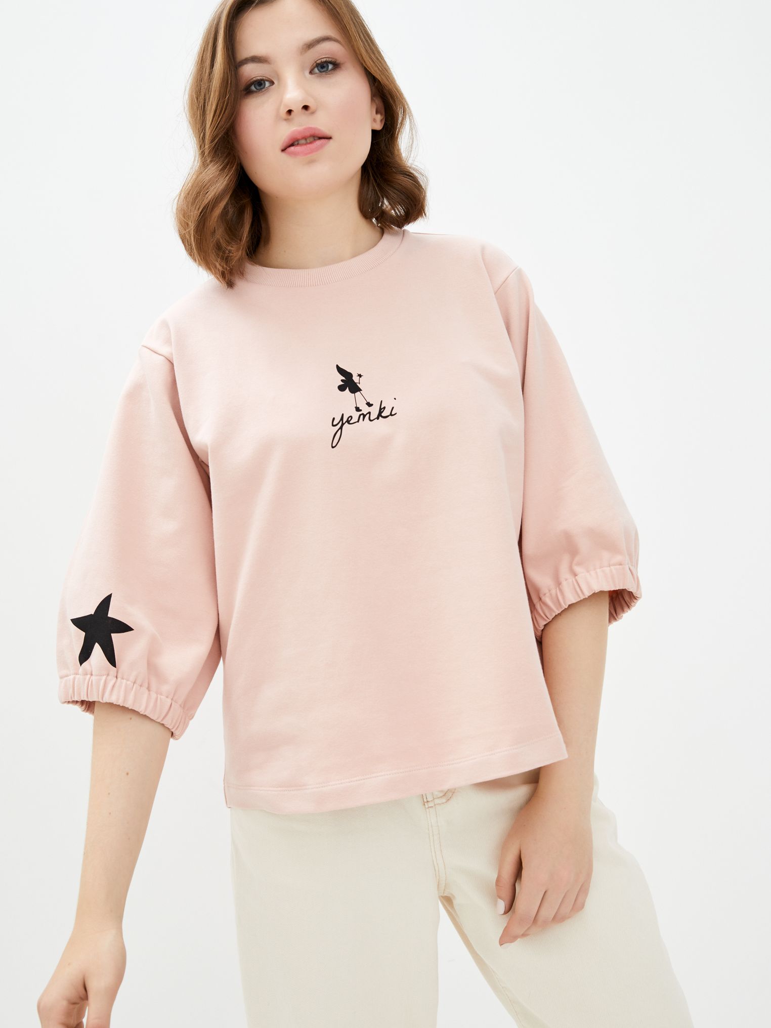 

Свитшот YEMKI SW004  (48) Бежевый с розовым, Свитшот YEMKI SW004 L (48) Бежевый с розовым