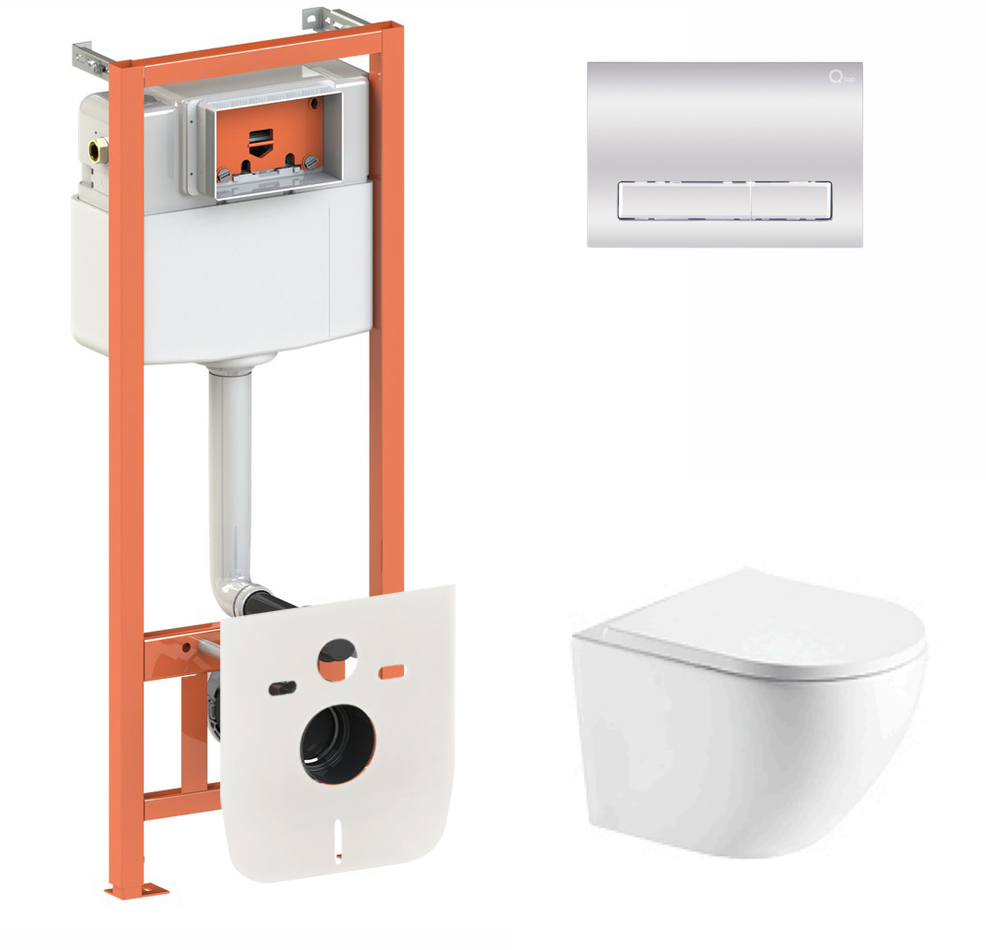 

Инсталляция QTAP Nest QT0133M425 с панелью смыва QT0111M08381CRM + унитаз Robin QT1333046ENRW с сиденьем Soft Close дюропласт