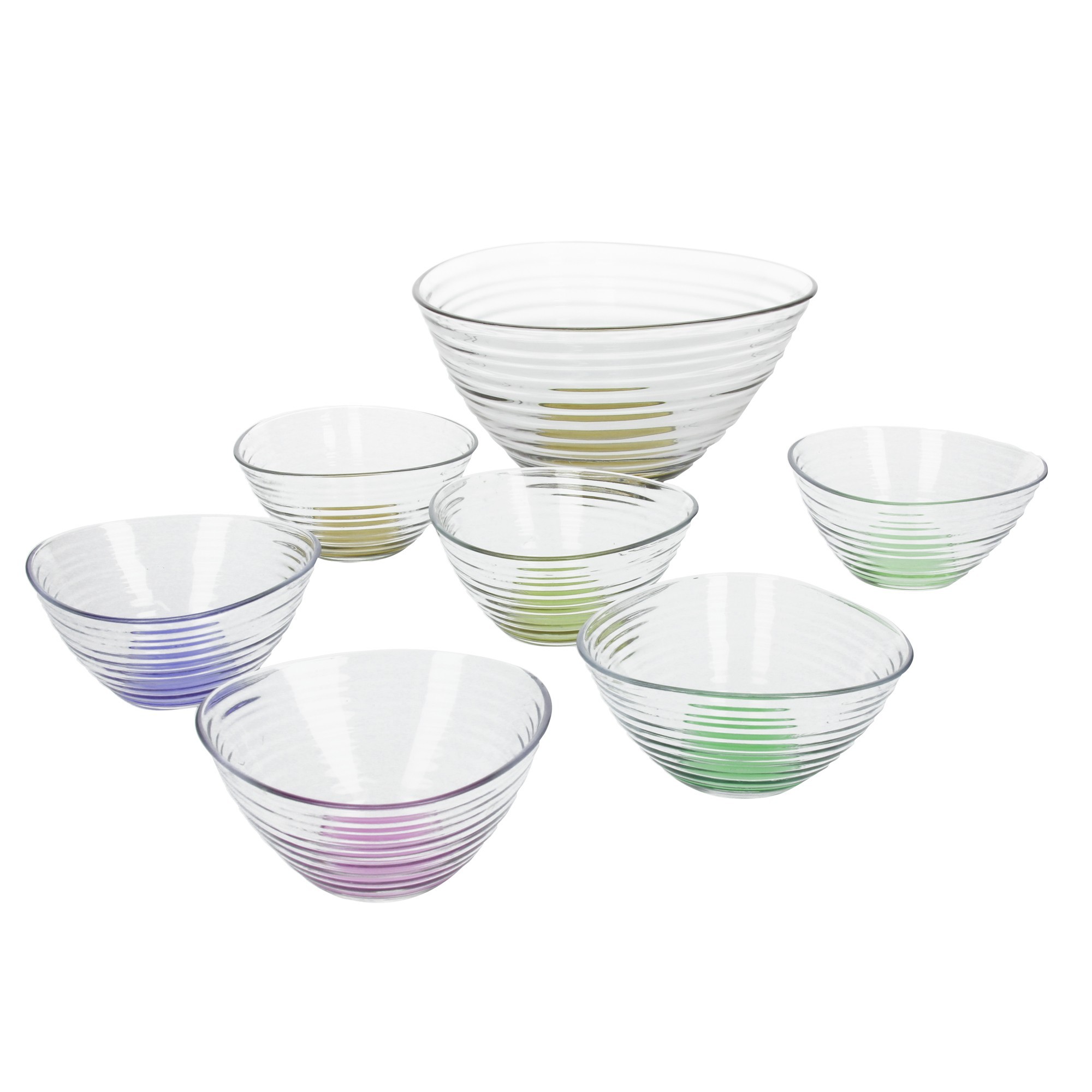 

Набор креманок с салатником Tognana Glass Multicolors, 7 предметов, стекло, разноцветный