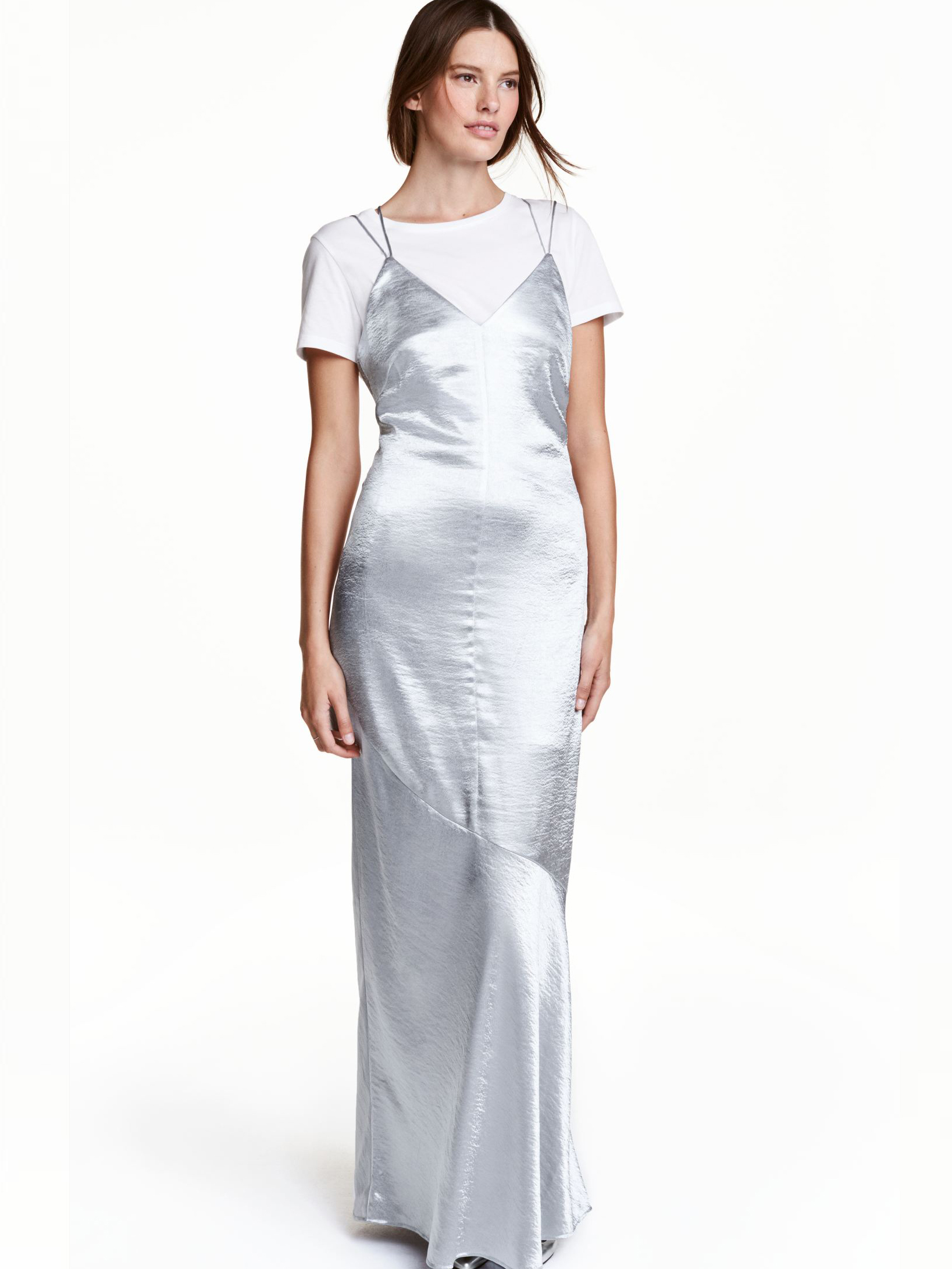 

Платье H&M 1911-4374984  Серебристое, Платье H&M 1911-4374984 38 Серебристое