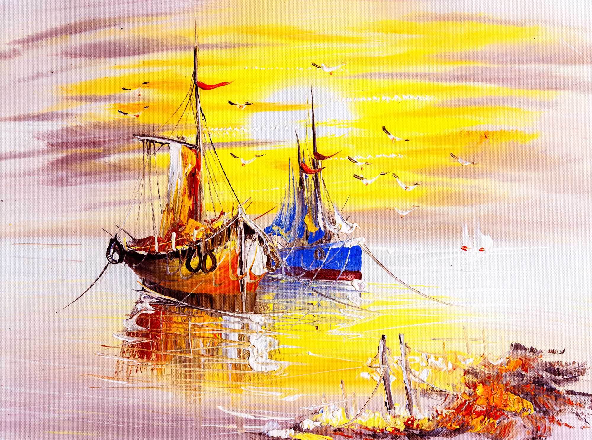 

Фотообои Море 'Лодочки' (4603) , Классик
