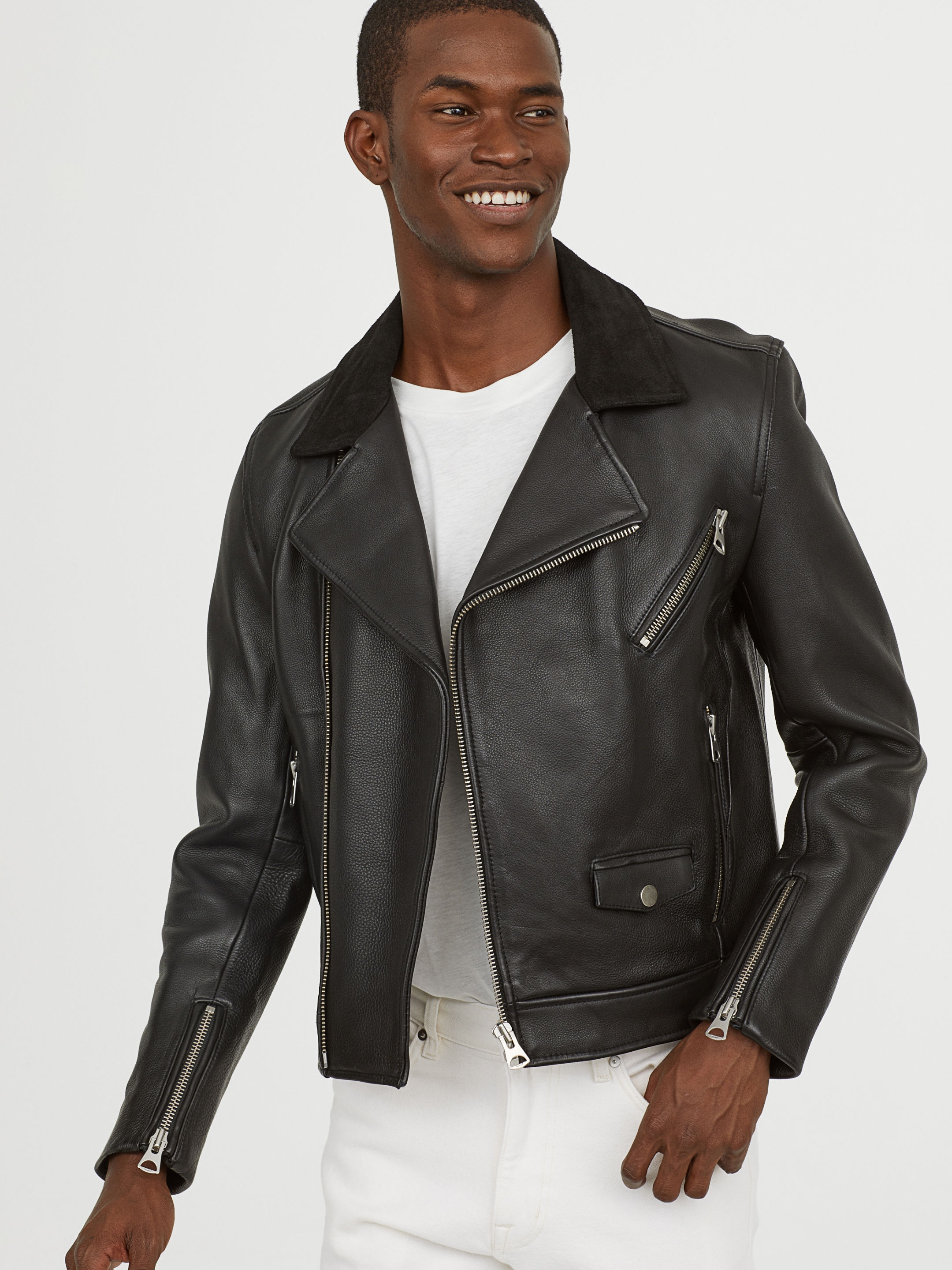 

Кожаная куртка H&M 0547718-6  Черная, Кожаная куртка H&M 0547718-6 50 Черная