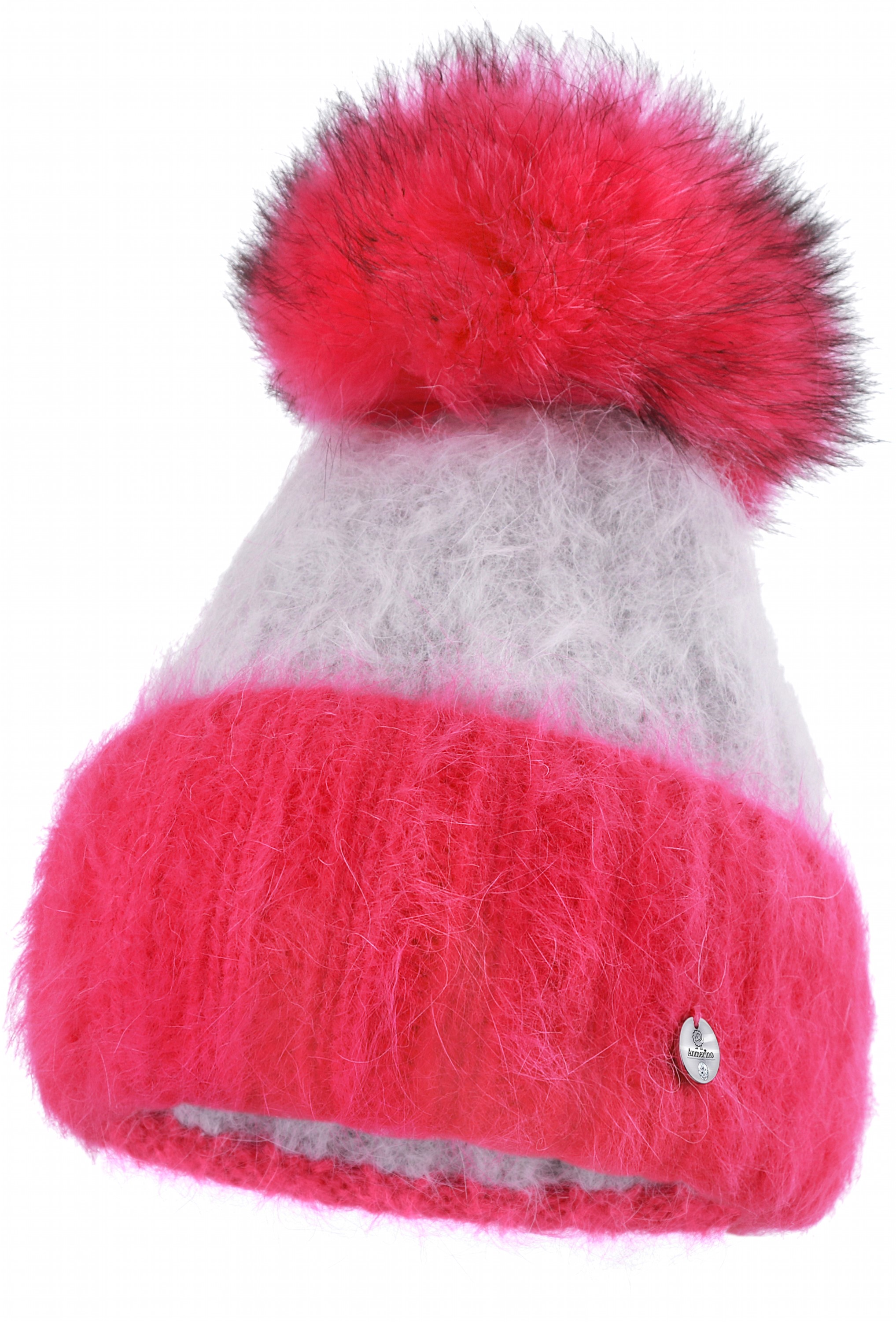 

Зимняя шапка Anmerino Alisa-9 54-56 см Розовая с серым