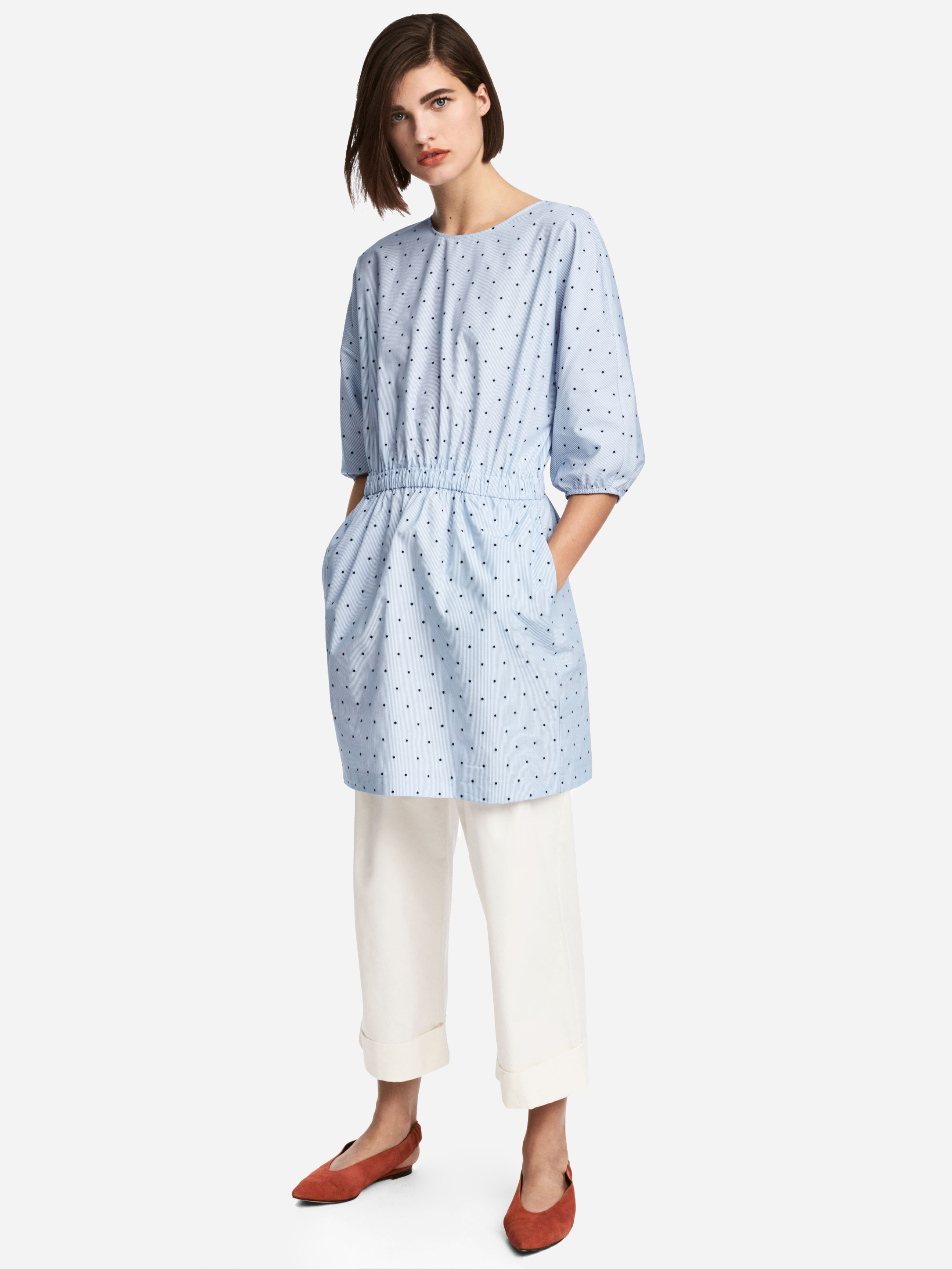 

Платье H&M 5531816 40 Голубое с белым