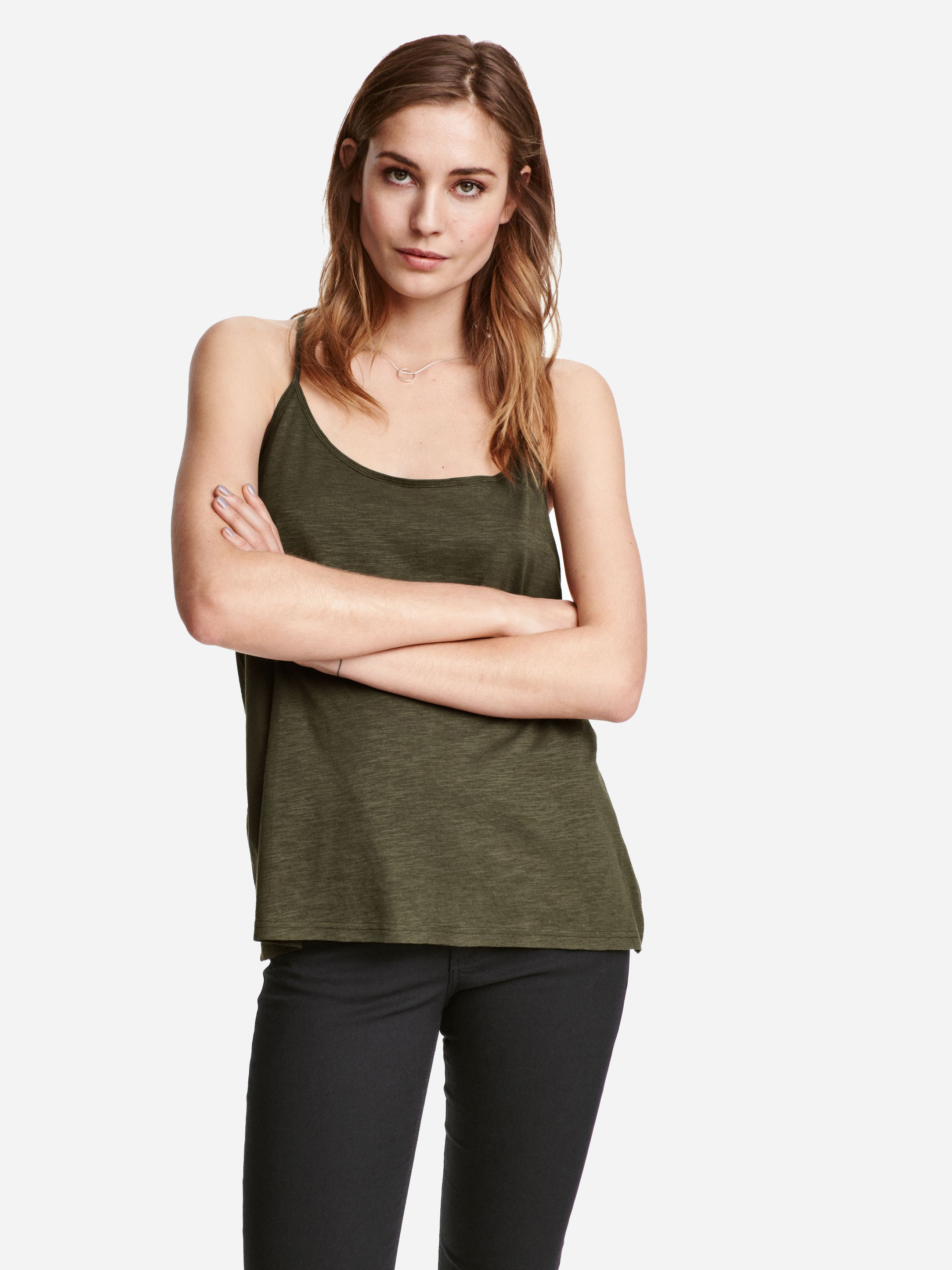 

Майка H&M 2007273 L Оливковая
