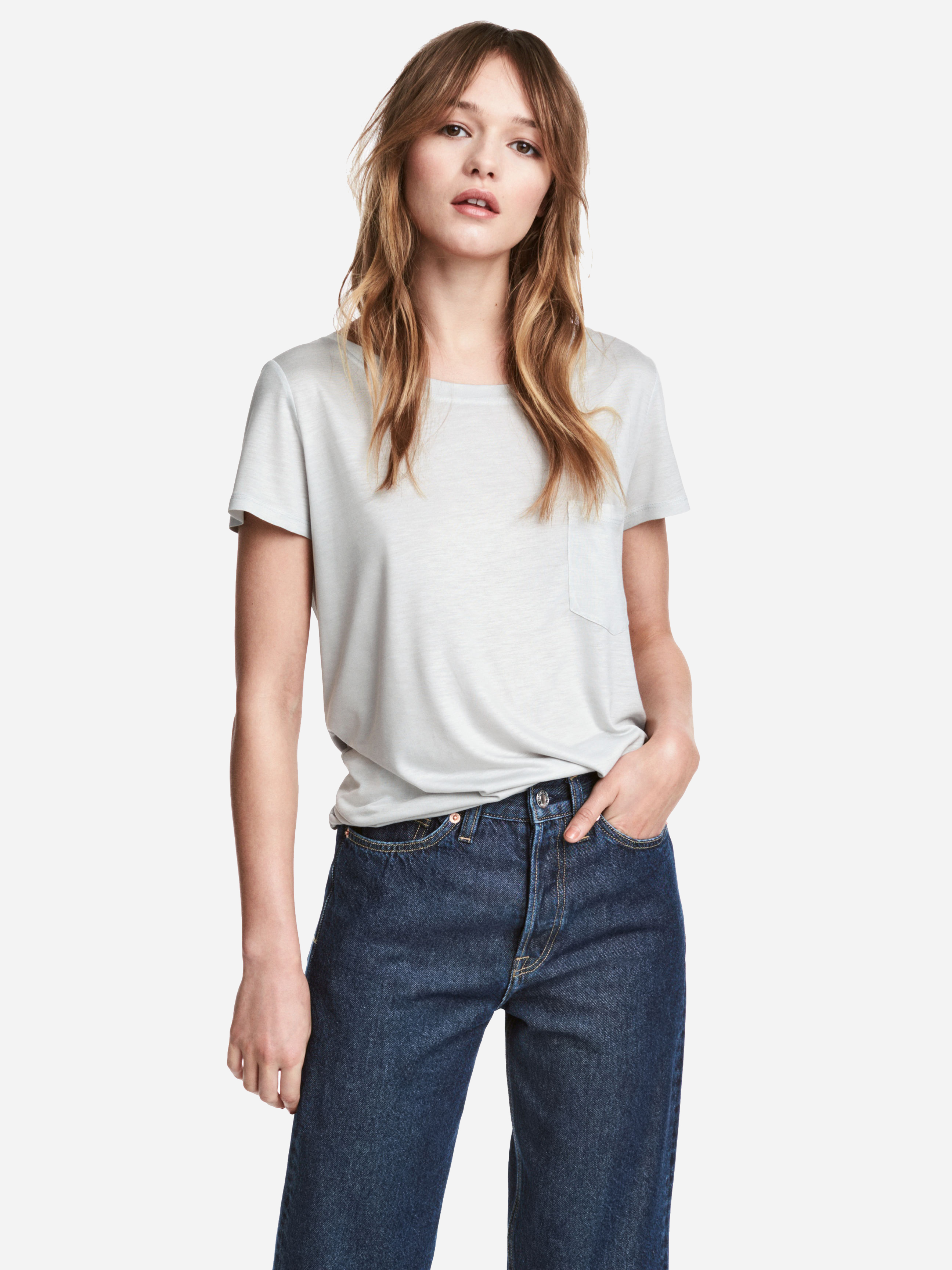 

Футболка H&M 2153375 М Светло-серая