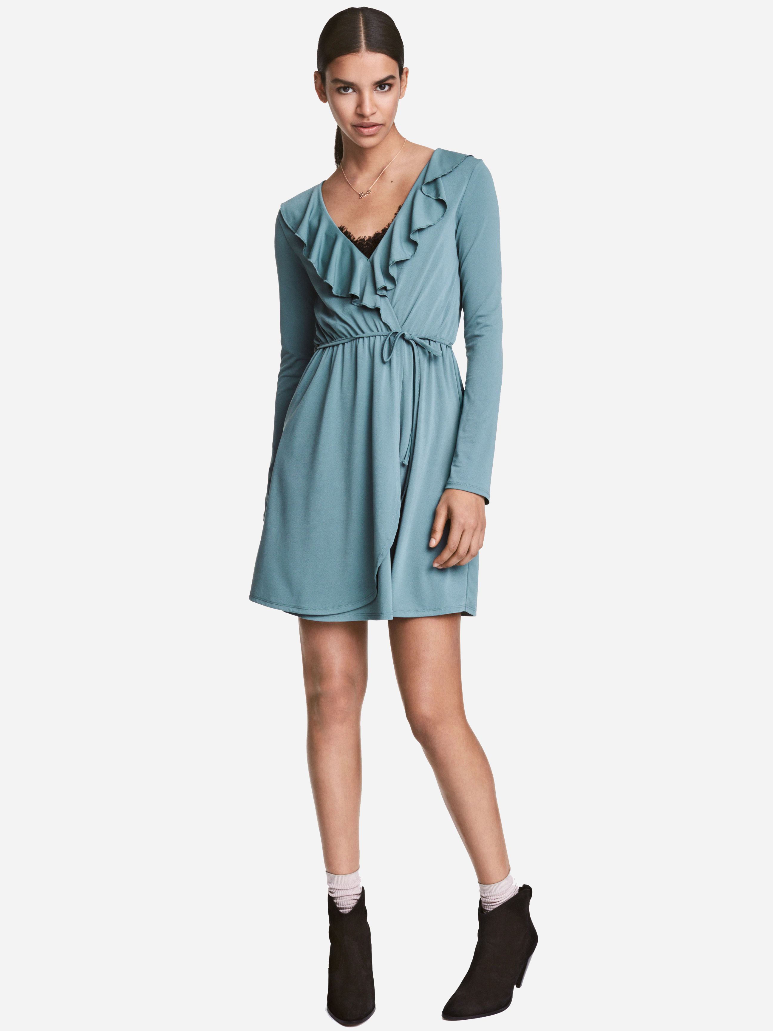 

Платье H&M 4572225 38 Синее с зеленым