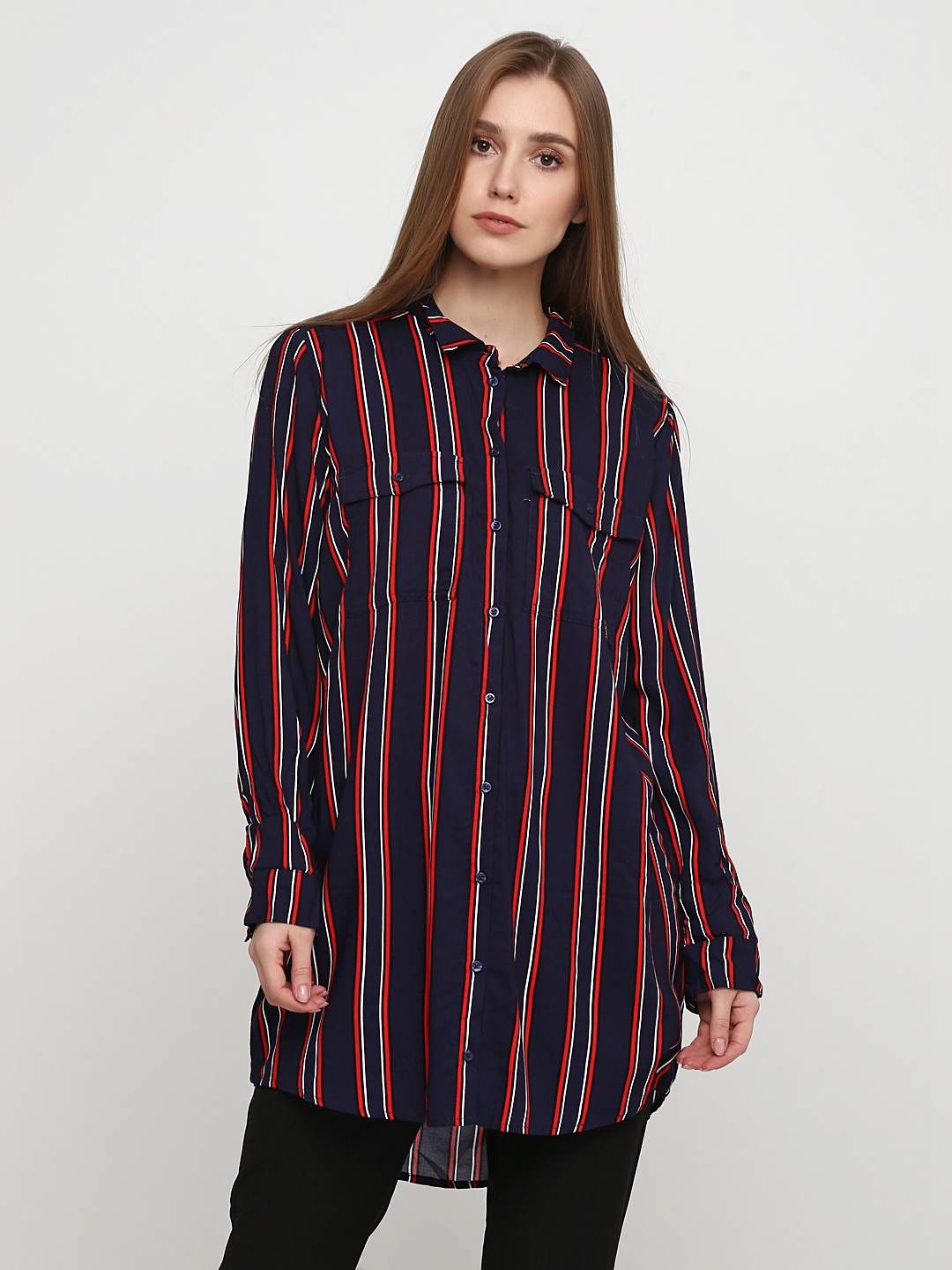 

Рубашка H&M 3986204 40 Синяя с красным