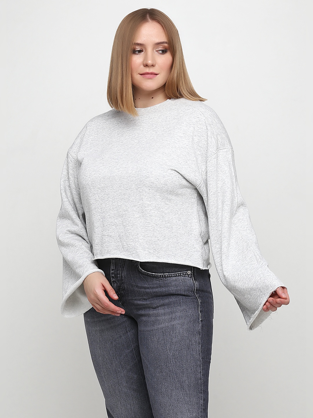 

Лонгслив H&M nasn03-1892 XL Светло-серый меланж