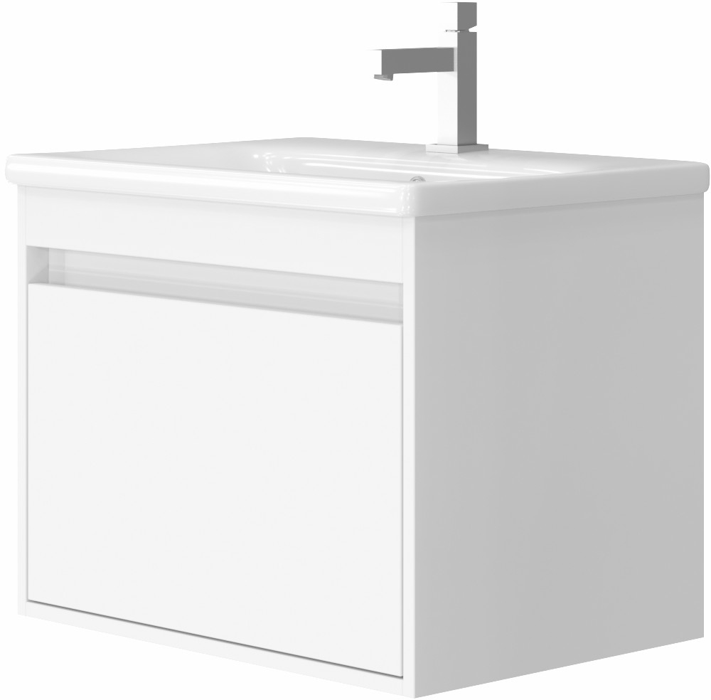 

Тумба JUVENTA Malta Mlt-65 белая с умывальником Soft-65