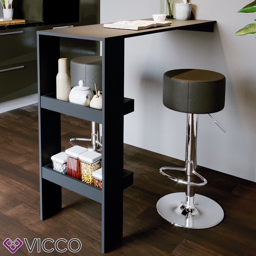 

Барный стол с полками Vicco Jake, 120х106, антрацит