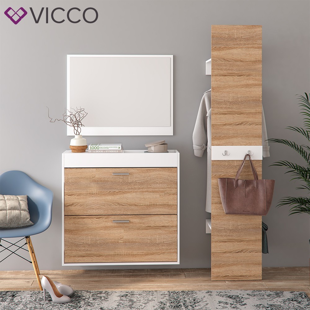 

Прихожая Vicco SanRemo, тумба+зеркало+вешалка, сонома