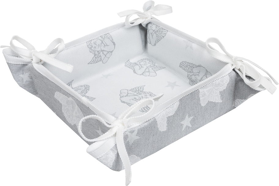 

Корзинка Limaso для печенья и конфет с узорами из серебряной люрексовой нити FS80-EDEN032-KH 20х20x8 см