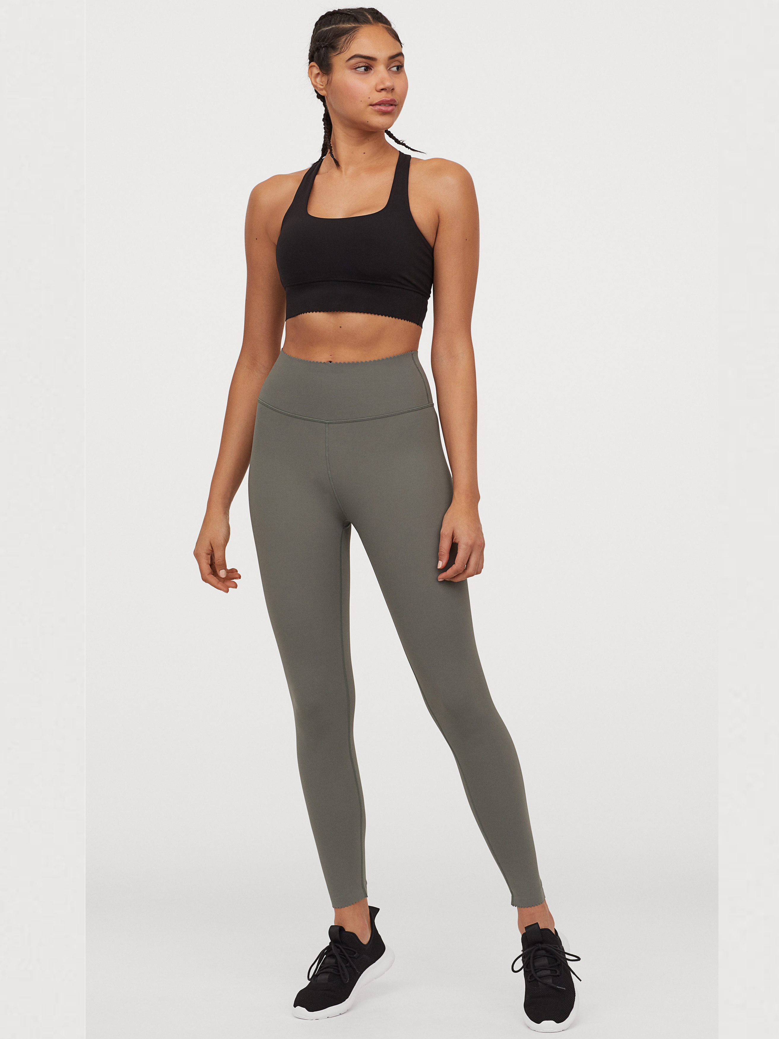

Леггинсы H&M Sport 0769748-1 S Оливковые