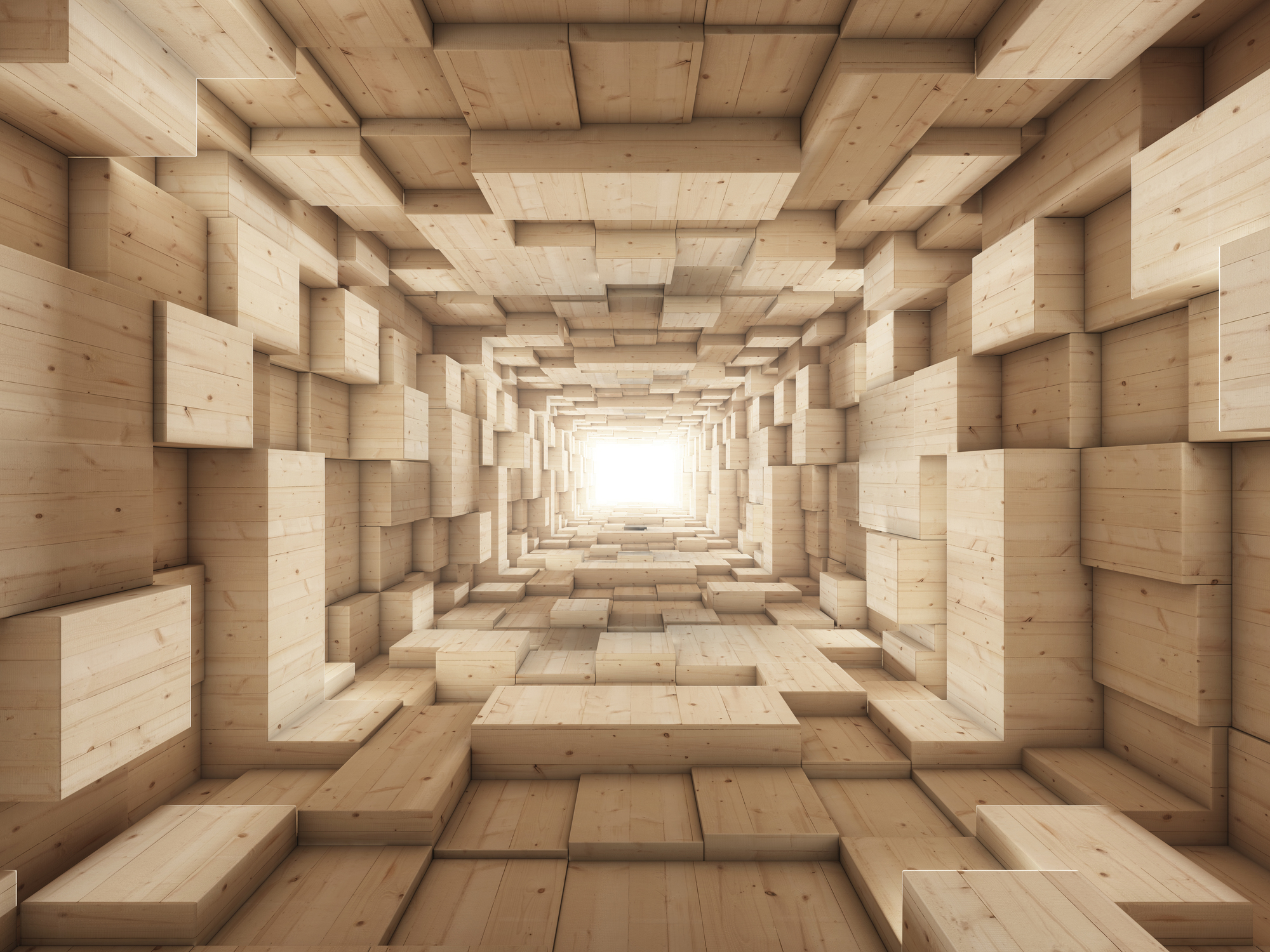 

Фотообои 3D 'Тоннель из дерева' (3378) , Холст
