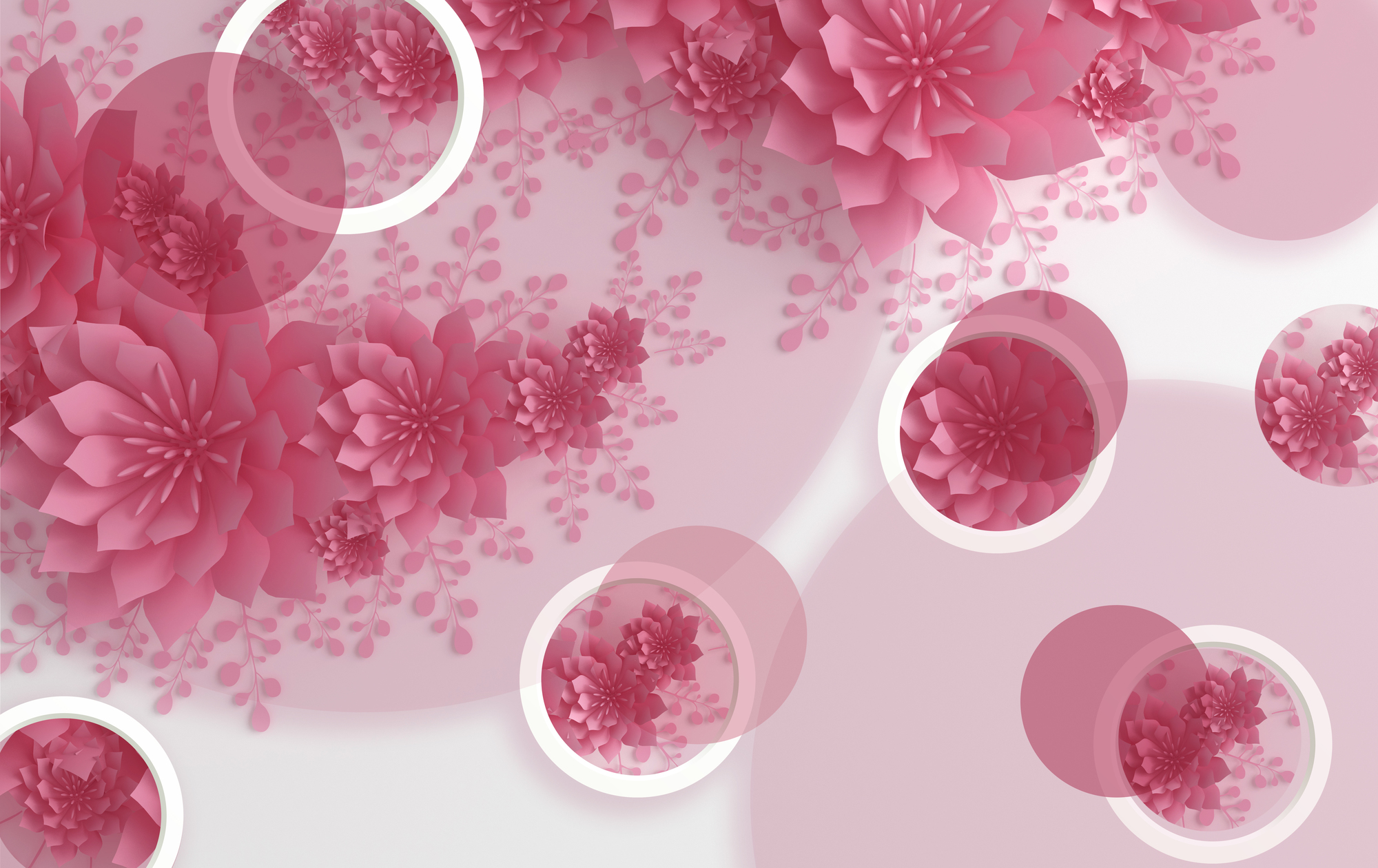 

Фотообои 3D 'Абстрактные цветы' (4045) , Классик