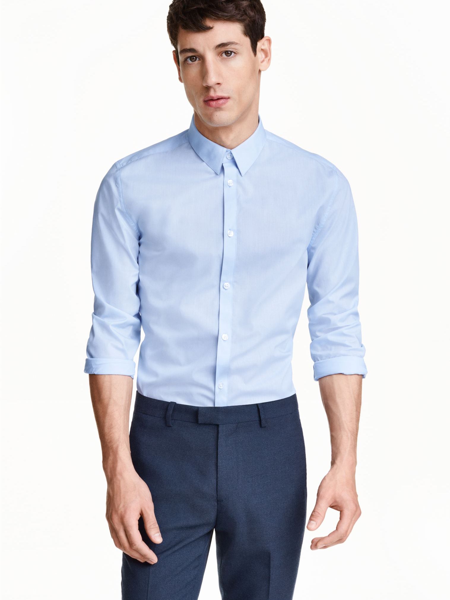 

Рубашка H&M 2711-3402663 L Голубая