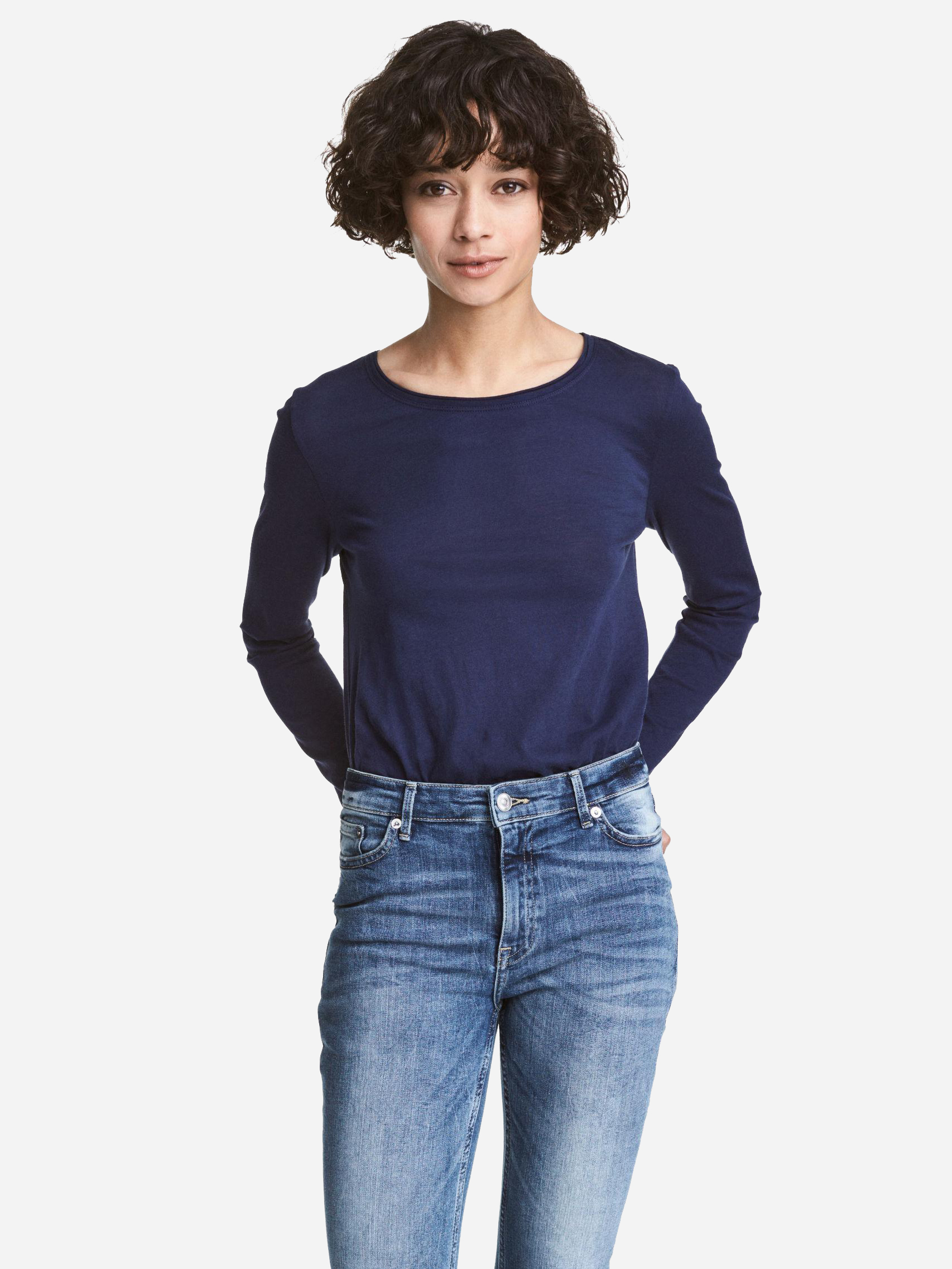 

Лонгслив H&M 4781095-AAQJ XS Темно-синий