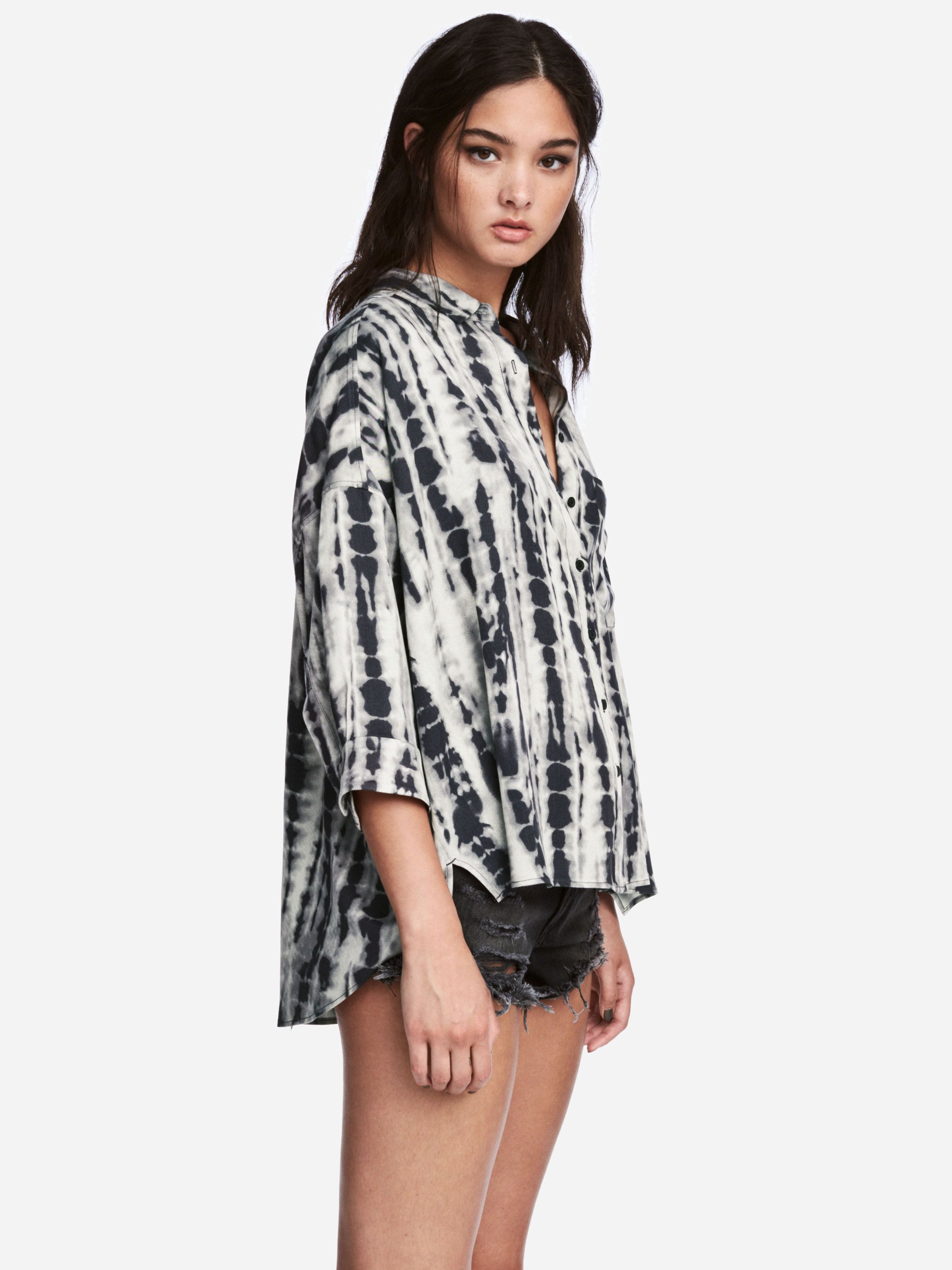 

Рубашка H&M 4588825-AAZU 32 Темно-серая с черным