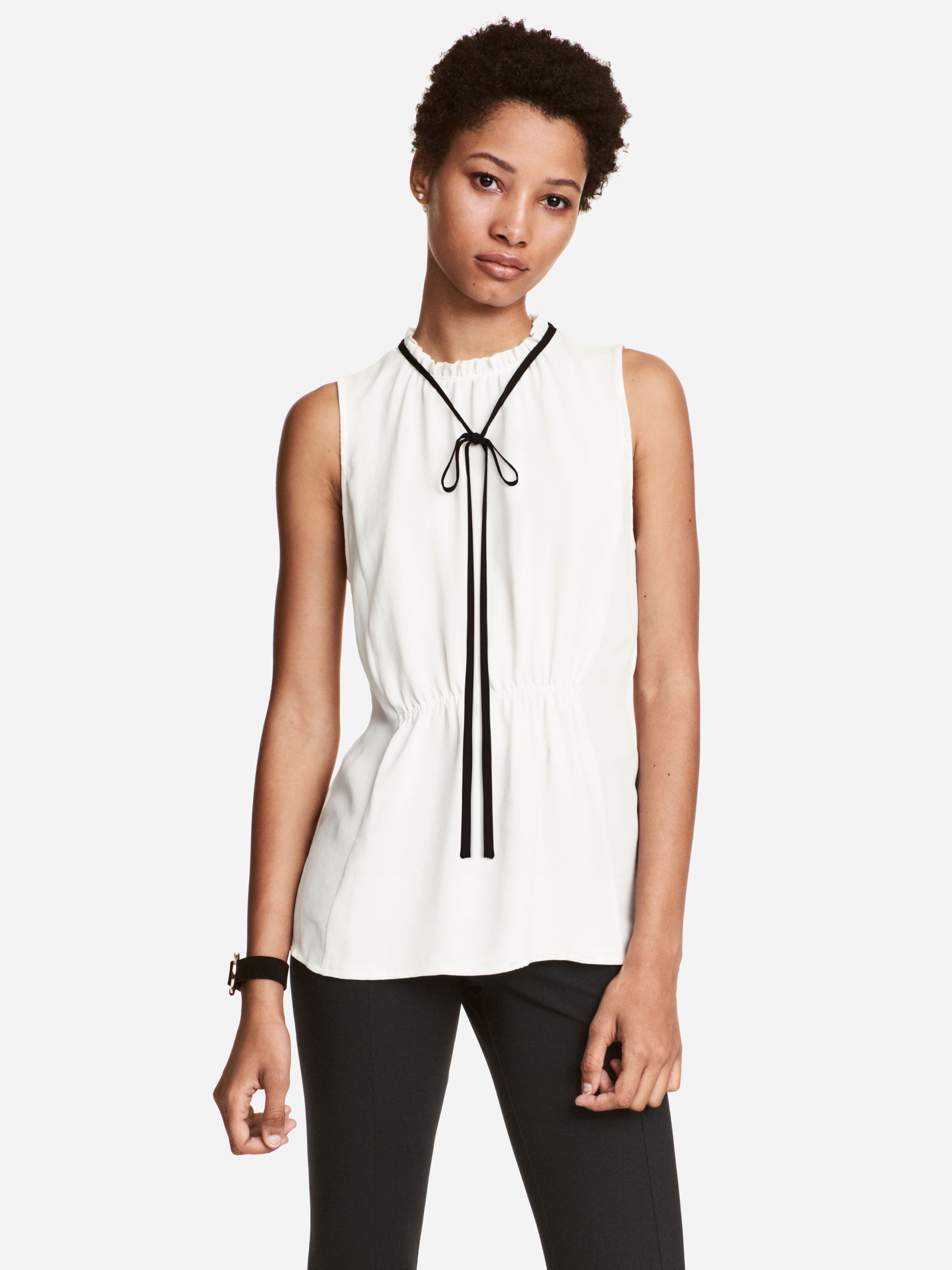 

Блузка H&M 4780745-ABBE 44 Белая с черным