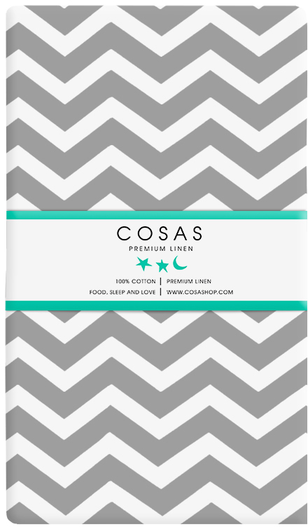 

Простынь на резинке Cosas Zig Grey 90x200x20