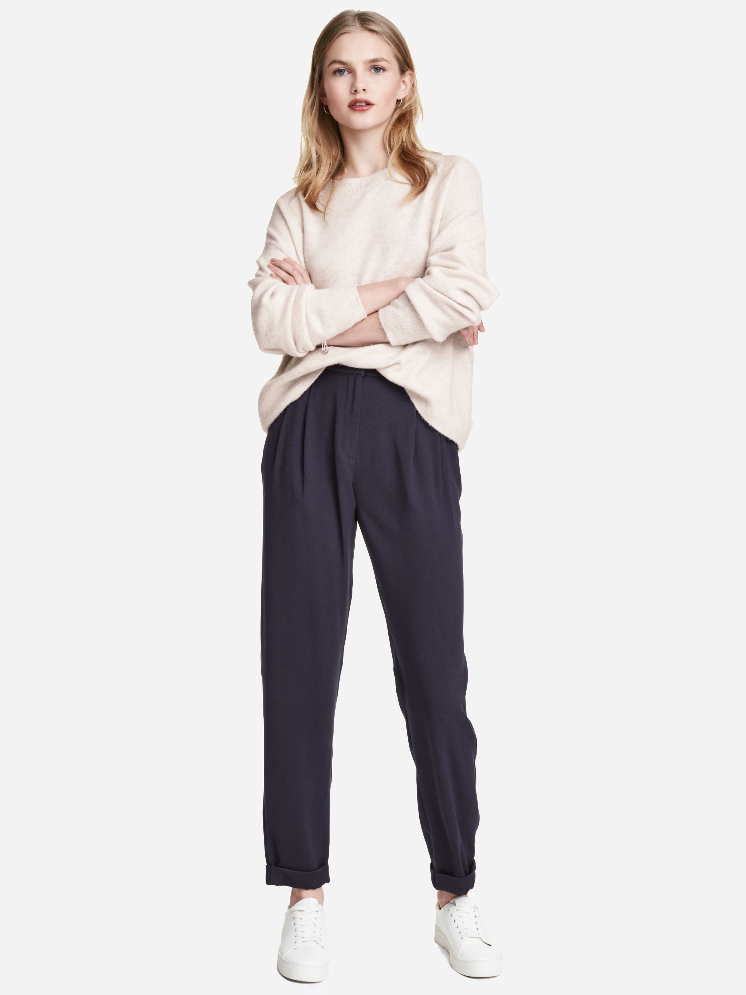 

Брюки H&M 4682655-AAQJ 40 Темно-синие