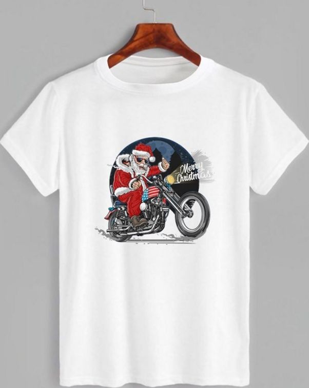 

Футболка с новогодним принтом JHK Santa Biker TSRLCMF-WH/NG  Белая, Футболка с новогодним принтом JHK Santa Biker TSRLCMF-WH/NG L Белая