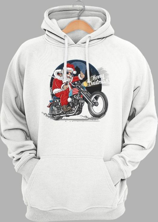 

Худи с новогодним принтом JHK Santa Biker SWRAKNG-WH/NG XXL Белое