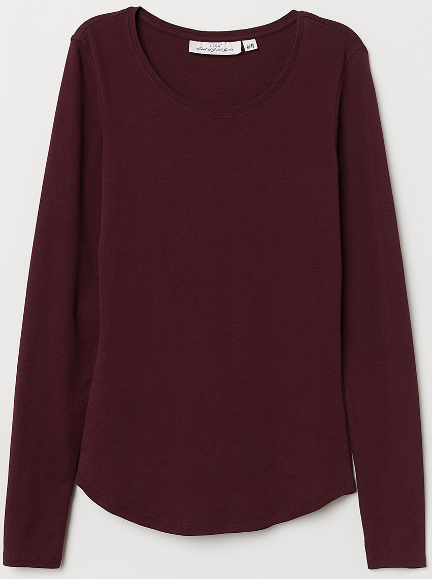 

Лонгслив H&M 0516000_бордо S Бордовый