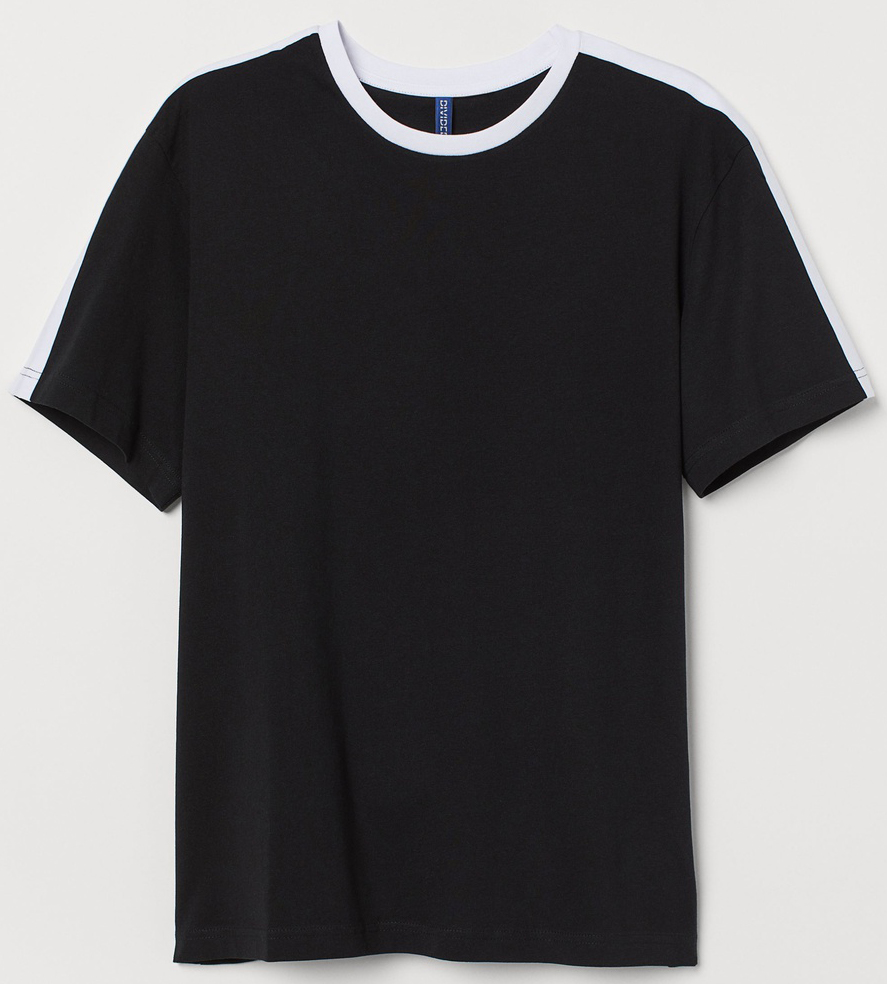 

Футболка H&M 0770816_ч.б  Черная с белым, Футболка H&M 0770816_ч.б S Черная с белым