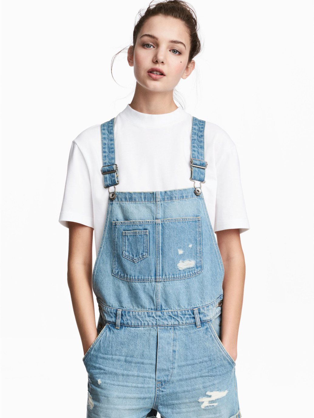 

Полукомбинезон джинсовый H&M 0450662_3пуг.  Голубой, Полукомбинезон джинсовый H&M 0450662_3пуг. 40 Голубой
