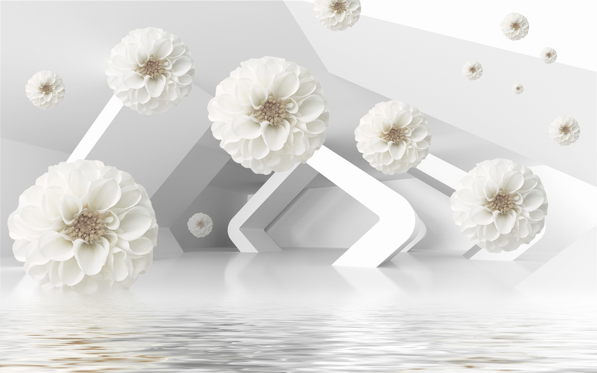 

Фотообои 3D 'Цветы в пространстве' (4577) , Деко