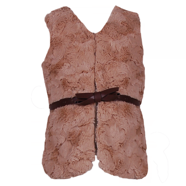 

Жилет меховой с поясом 2 года (87 см) Z 10061-brown бежевый цвет