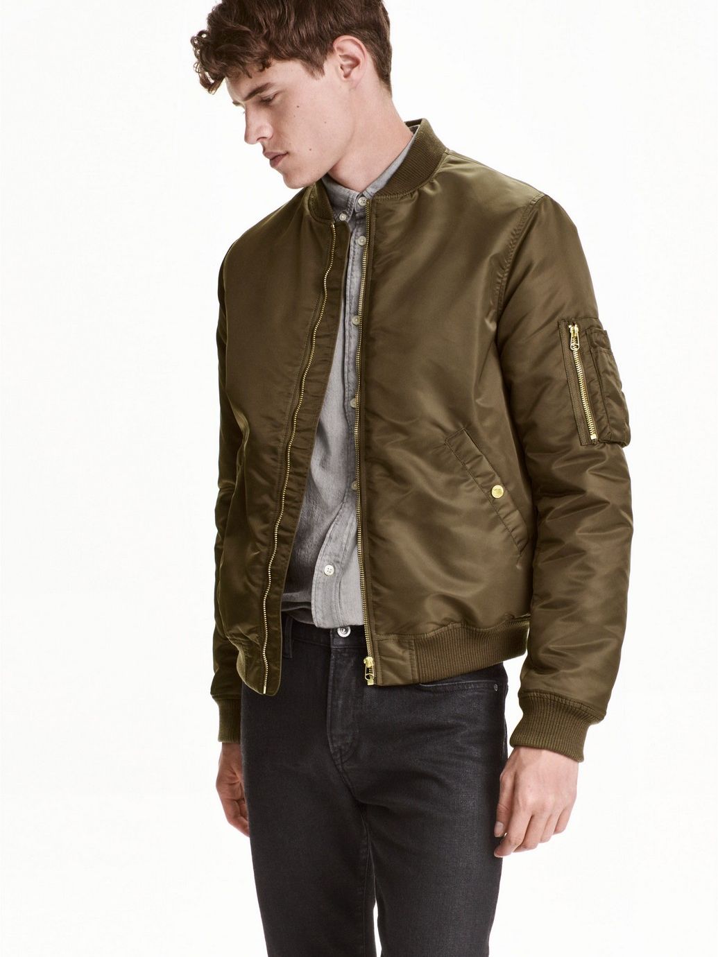 

Бомбер H&M 0406059 XL Хаки
