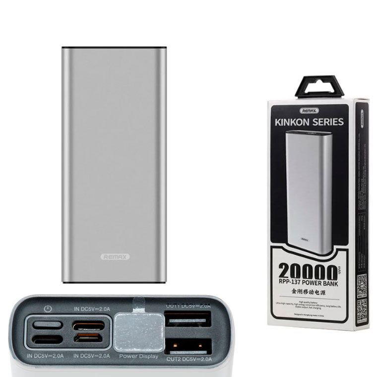 

Power Bank Remax Kinkon RPP-137 20000 mAh серебристый