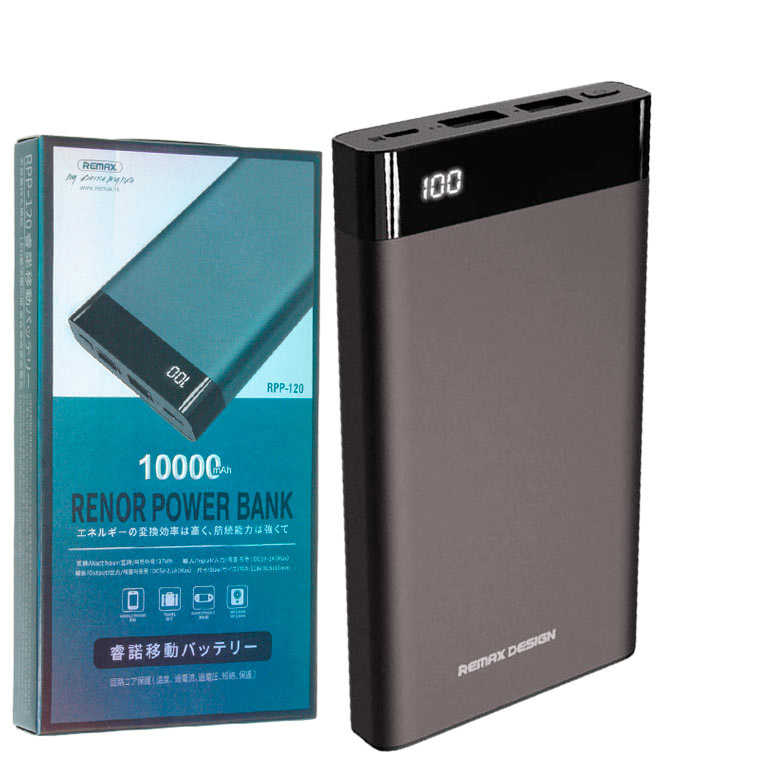 

Power Bank Remax Renor RPP-120 10000 mAh серый