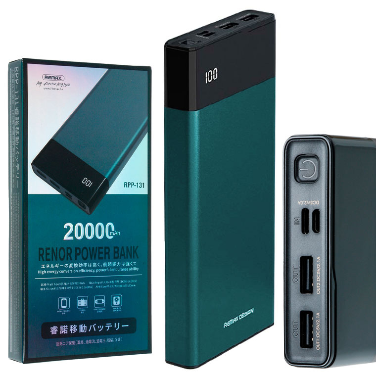 

Power Bank Remax Renor RPP-131 20000 mAh зеленый