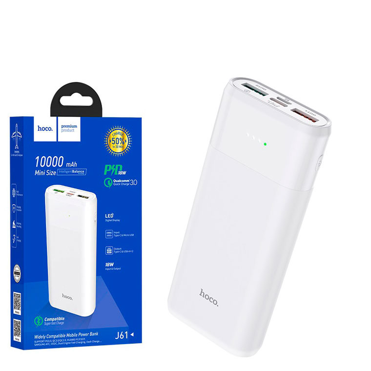 

Power Bank Hoco J61 "Companion" 10000 mAh белый