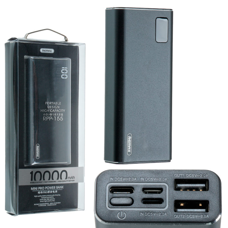 

Power Bank Remax Mini Pro RPP-155 10000 mAh черный