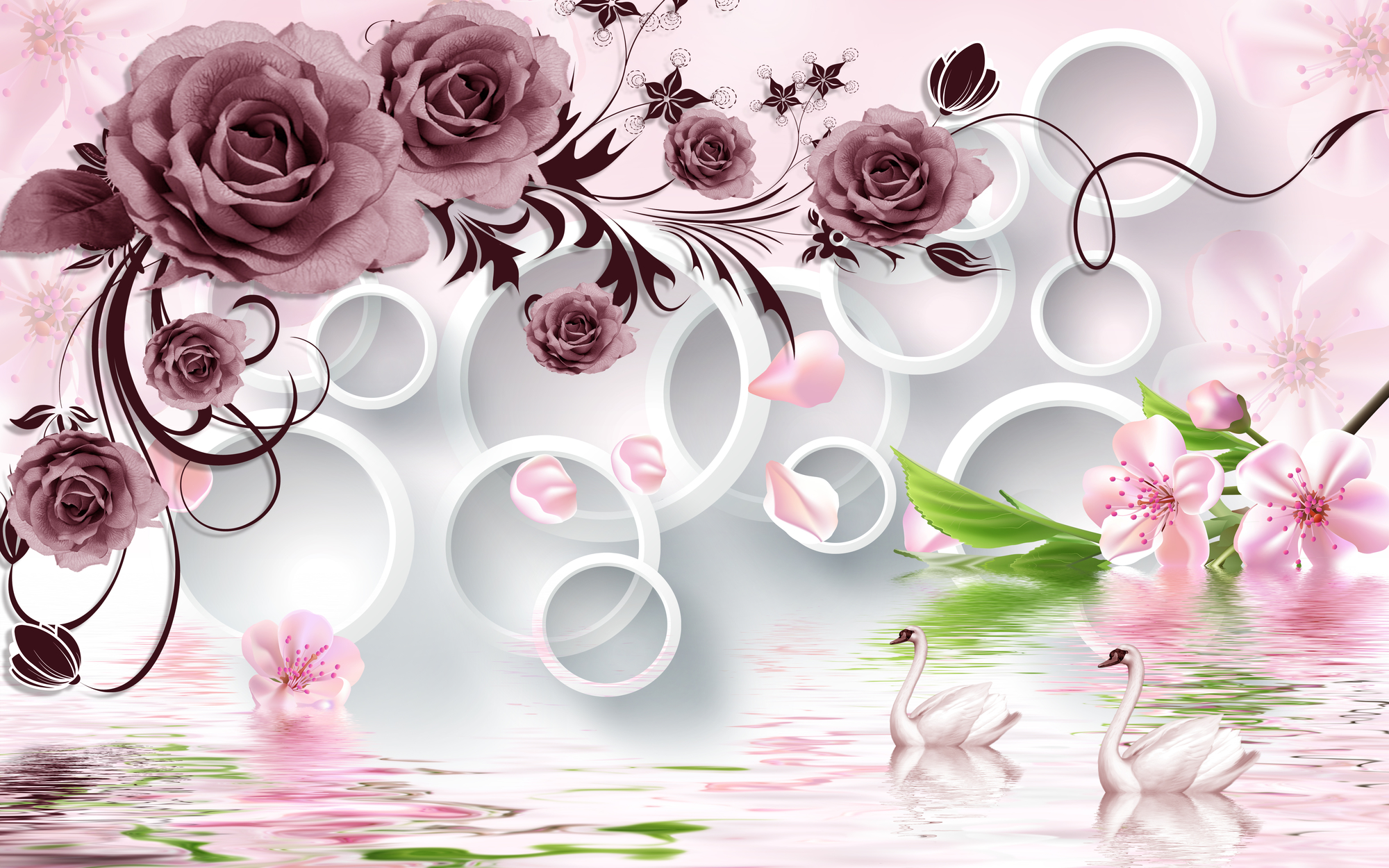 

Фотообои 3D '3D Розы' (3468) , Иней