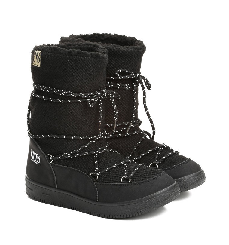 

Угги moon boot сноубутсы женские UGG Vices T066-1 черные искусственная кожа на зиму 41 26.2 см (866)